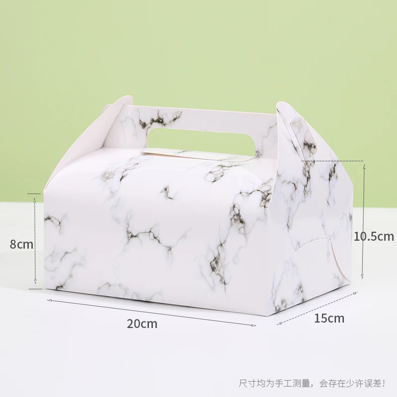 10Pcs Cardboard Gift Cake Boxes Pink Green Dessert Packaging Boxes with Handle, Portable Pastry Cookie Muffin Cupcake Container for Wedding Birthday Baby Shower Party Supplies - 图片 8