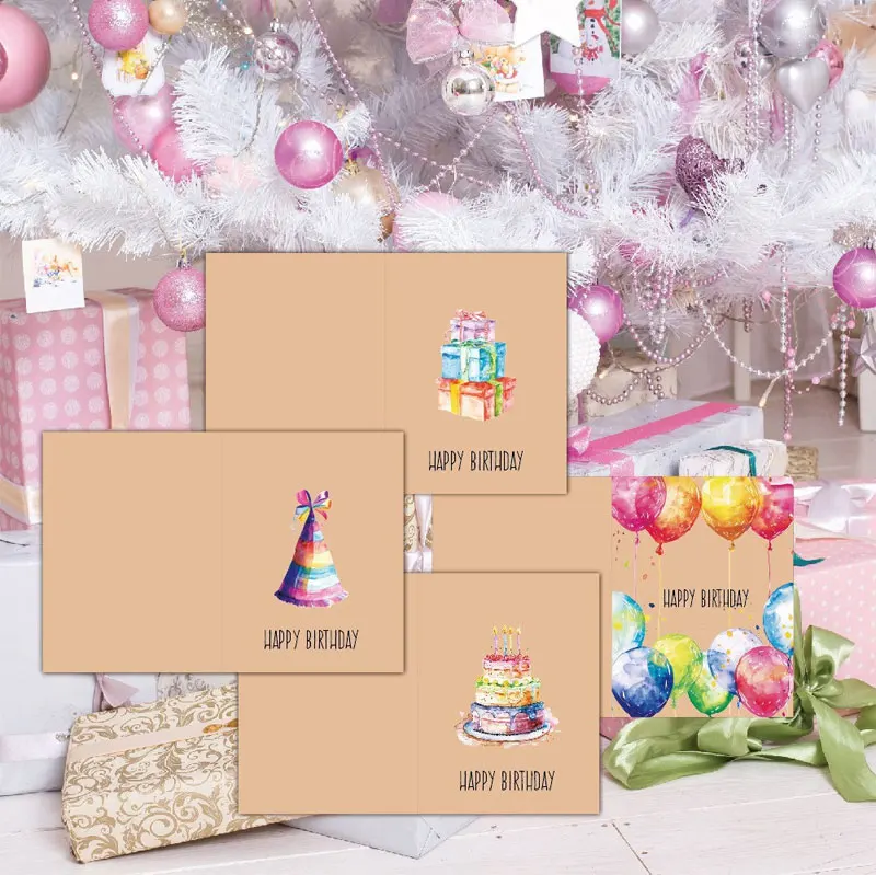 DIY Cartoon Birthday Greeting Card Set with Envelopes and Stickers – Fun and Creative Card Kit for Kids, Family, and Friends, Perfect Gift for Birthdays, Parties, and Personalized Messages