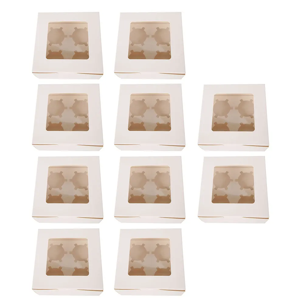 Cupcake Boxes with Inserts, Clear Window Cake Boxes, Cupcake Carrier with 2/4/6 Holes, Muffin Boxes for Holidays, Birthday Parties, Wedding Desserts, Pastry Packaging, Portable Cake Holder for Home and Bakery Use - 图片 12
