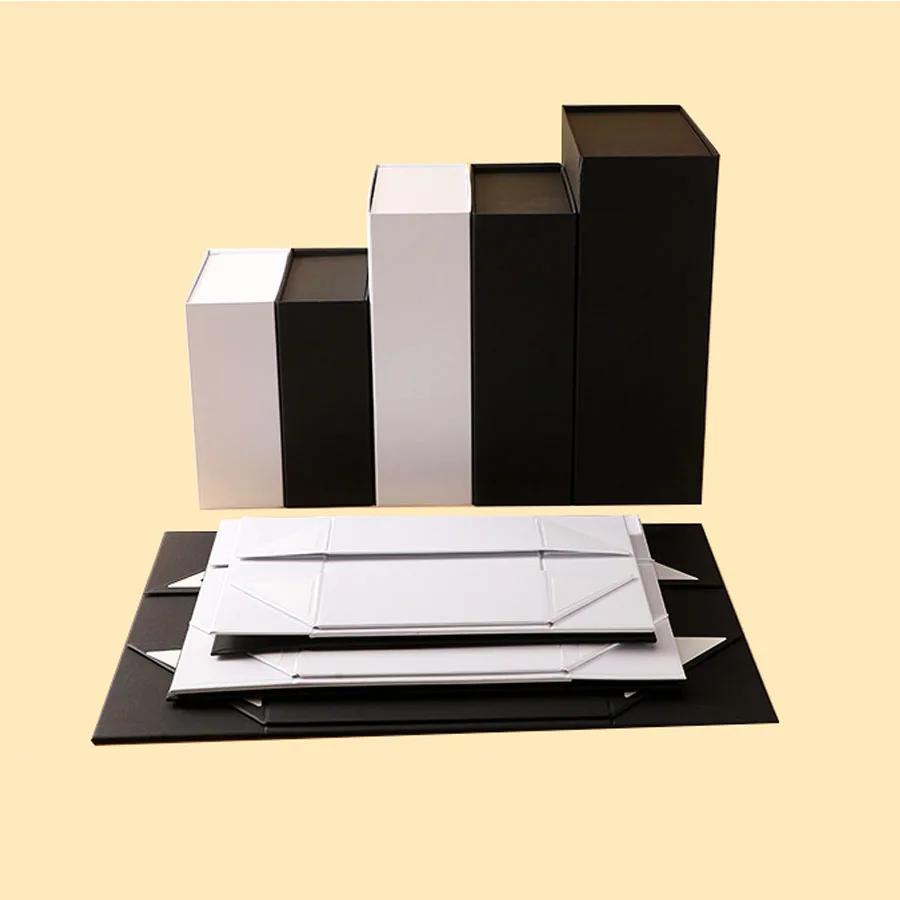 2Pcs Cuboid Clamshell Magnetic Lid Gift Boxes, Foldable Rigid Cardboard Packaging with Flap Hardcover Design, Collapsible Luxury Storage Box for Wedding, Birthday, Holiday, Party, Custom Logo Gift Wrapping - 图片 2
