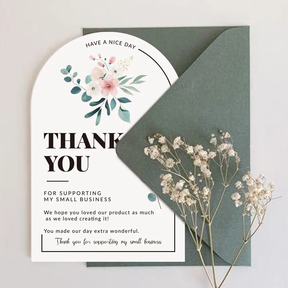 30pcs “Thank You for Supporting My Small Business” Greeting Cards – Appreciation Cards on Premium Cardstock for Sellers, Customer Thank You Notes, Merci Cards, Gift Enclosures & Personalized Messages