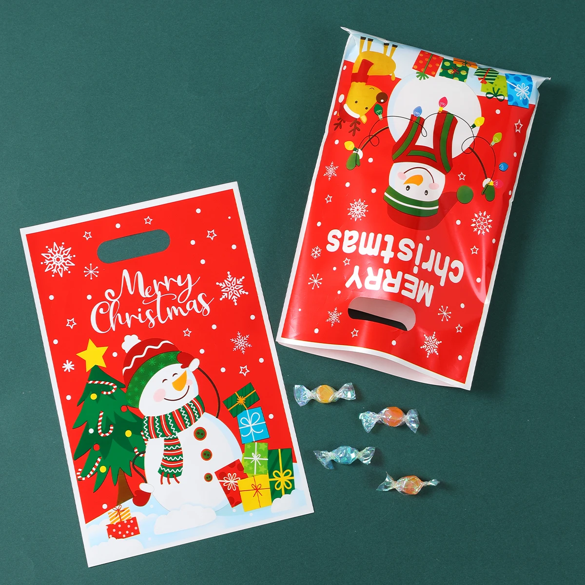 Christmas Snowman Gift Handbag Merry Christmas Decoration for Home 2025 Navidad Natal Snowflake Candy Handy Bag New Year Party Favor Shopping Tote Bolsa Regalo Sac Cadeau ساک هدیه 크리스마스 가방