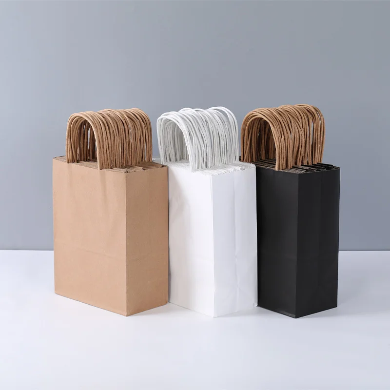 10/30PCS Colorful Kraft Bags with Handles – Perfect for Holiday Parties, Christmas, Valentine’s Day, Weddings, Jewelry, and Gift Packaging for Special Occasions 1