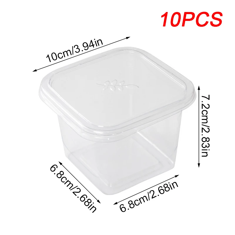 10/25/50 Pcs Transparent Cake Boxes, Disposable Plastic Tiramisu Dessert Cups, Bowls, Containers with Lids, Perfect for Salad, Cupcakes, Cakes, Gift Packaging, Party and Catering Use - 图片 8