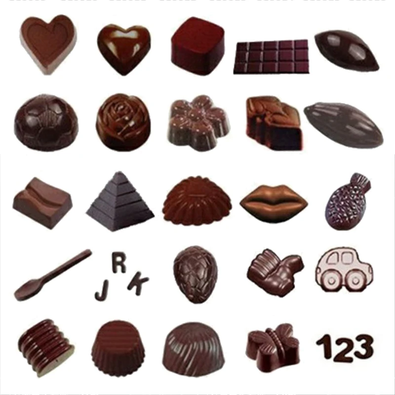 Chocolate Mold 3D Polycarbonate Transparent Plastic Kitchen Baking Tools for DIY Pastry, Candy, and Desserts, Multiple Styles Polycarbonate Chocolate Molds for Home Baking, Party Treats, and Creative Pastry Making
