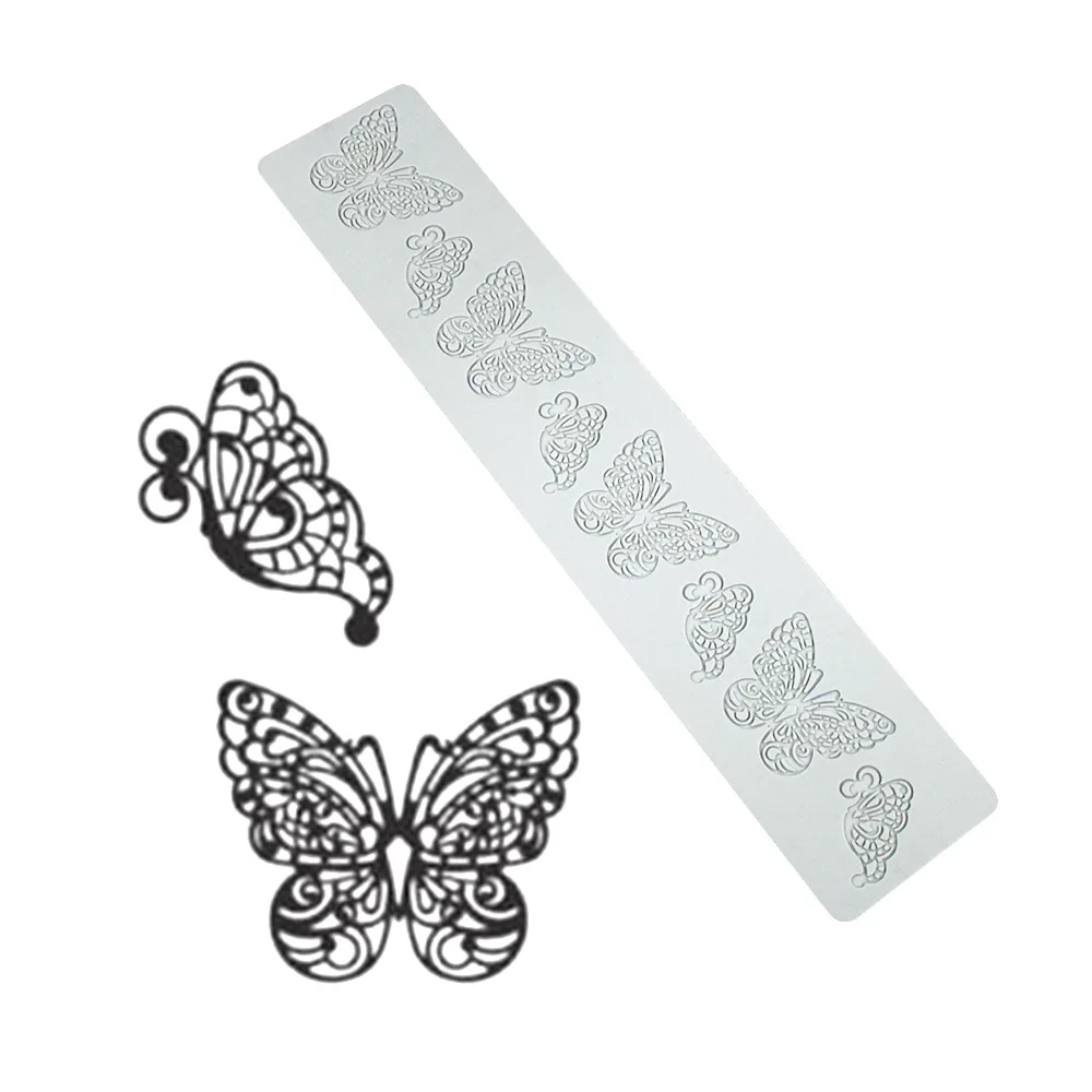 Butterfly Style Silicone Lace Pad for Sugar Flipping DIY Leaf Chocolate Thin Crisp Dessert Cake Decorating Tool Fondant Pastry Cupcake Cookie Baking Mold Kitchen Craft Tray