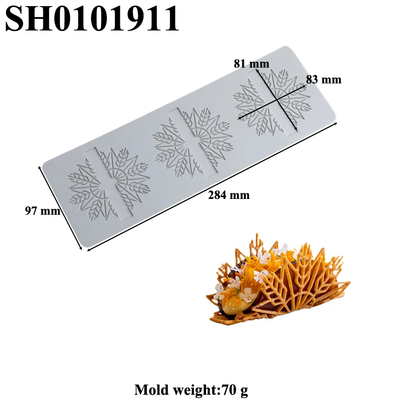 Silicone Lace Mat Butterfly and Leaf Pattern, Sugarcraft Cake Decorating Mold Pad, Flexible Silicone Fondant Mat for DIY Chocolate, Cookies, Candy, Cupcakes, Desserts, Baking Tools, Reusable Non-Stick