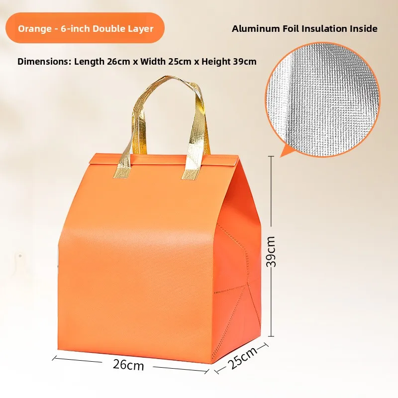 Large Capacity Aluminum Foil Insulated Bag, Disposable Thermal Cake Preservation Pouch, Heat Retention Food Storage Container, Fresh-Keeping Box for Birthday Cakes, Pastries, Catering, Delivery - 图片 35