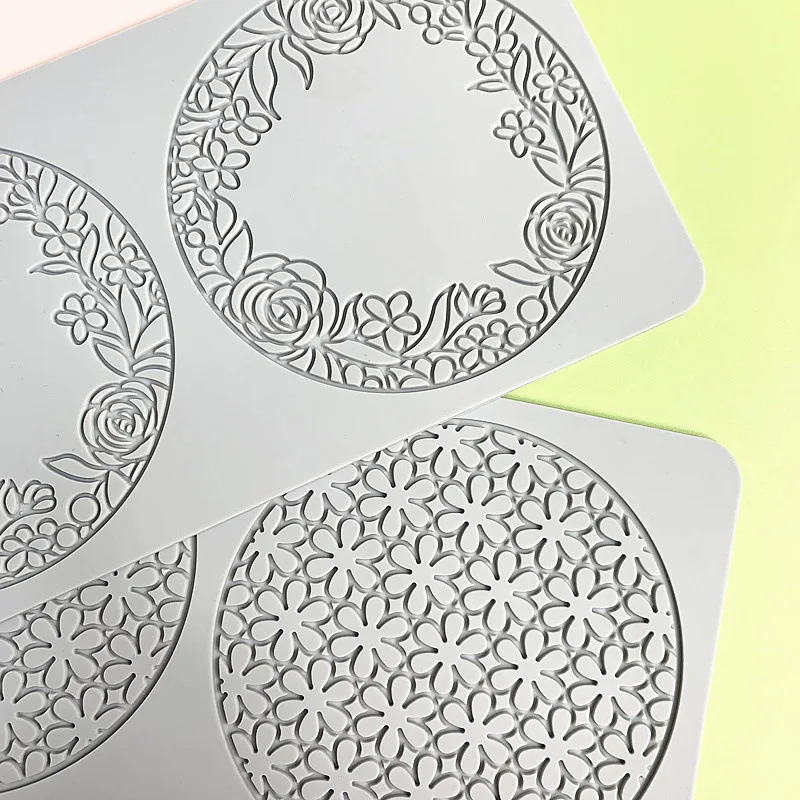 Leaf Flower Wreath Lace Silicone Mold Fondant Cake Sugarcraft Mould Chocolate Candy Dessert Tray Decoration Tools Pastry Baking Supplies Cupcake Topper Resin Soap Wax Melt DIY Craft Accessories 18