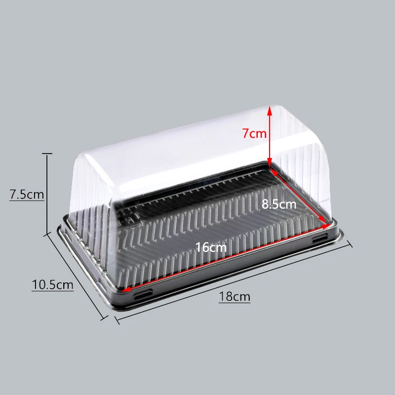 50Pcs Roll Cake Box Set with Clear Lid, Plastic Hot Dog, Sandwich, Swiss Roll, Muffin and Pastry Containers, Transparent Dessert Storage Holders for Birthday, Wedding, Party, Bakery, and DIY Treats - 图片 8