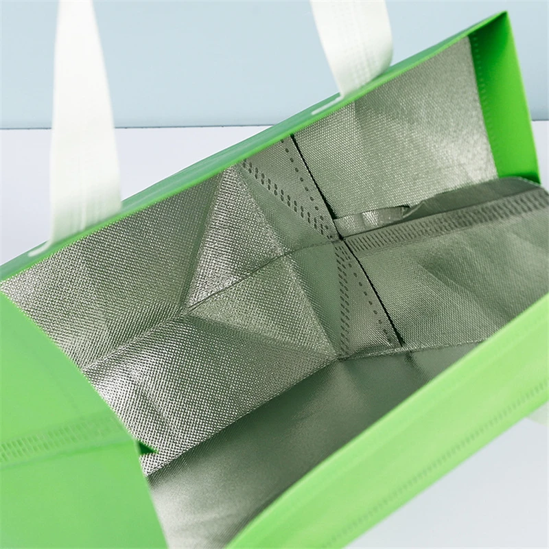 Waterproof Takeaway Thermal Insulated Bag – Reusable Cooler Tote for Food and Beverage Delivery, Ice Pack Compatible, Square Lunch Bag for Picnic, Restaurant, Work, School, Portable Meal Storage Carrier - 图片 4