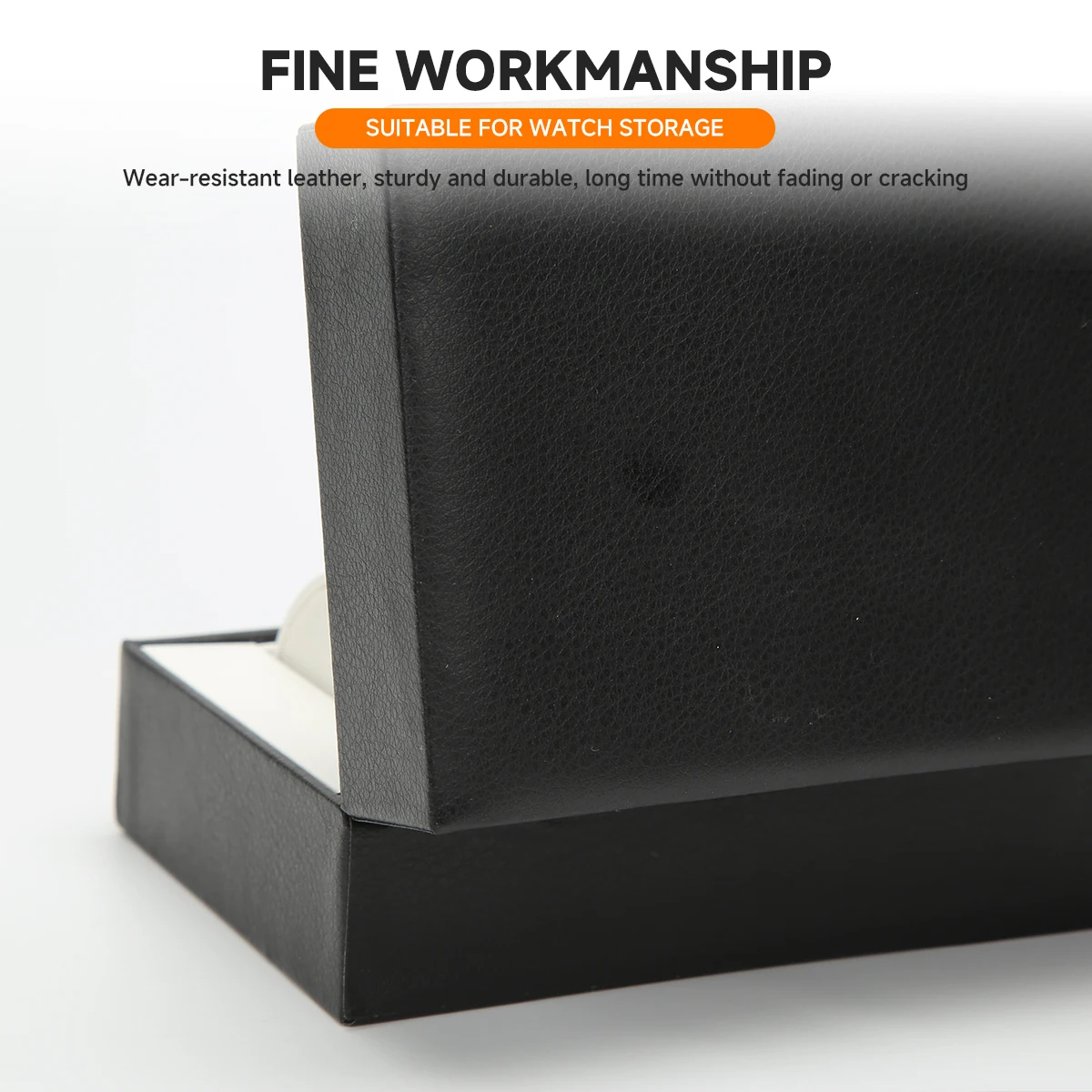 PU Leather Single Watch Gift Box with Soft Pillow, Luxury Wristwatch Display Case Organizer for Men, Protective Watch Storage Holder, Elegant Packaging Box for Birthday, Anniversary, Business Gift - 图片 4