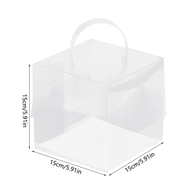 2/5PCS Clear Cake Packaging Box with Handle, Transparent Plastic Dessert Container, Cupcake Boxes with Lids for Wedding, Birthday Party, Baby Shower, Gift Wrapping, Pastry Display, and Event Decoration Supplies