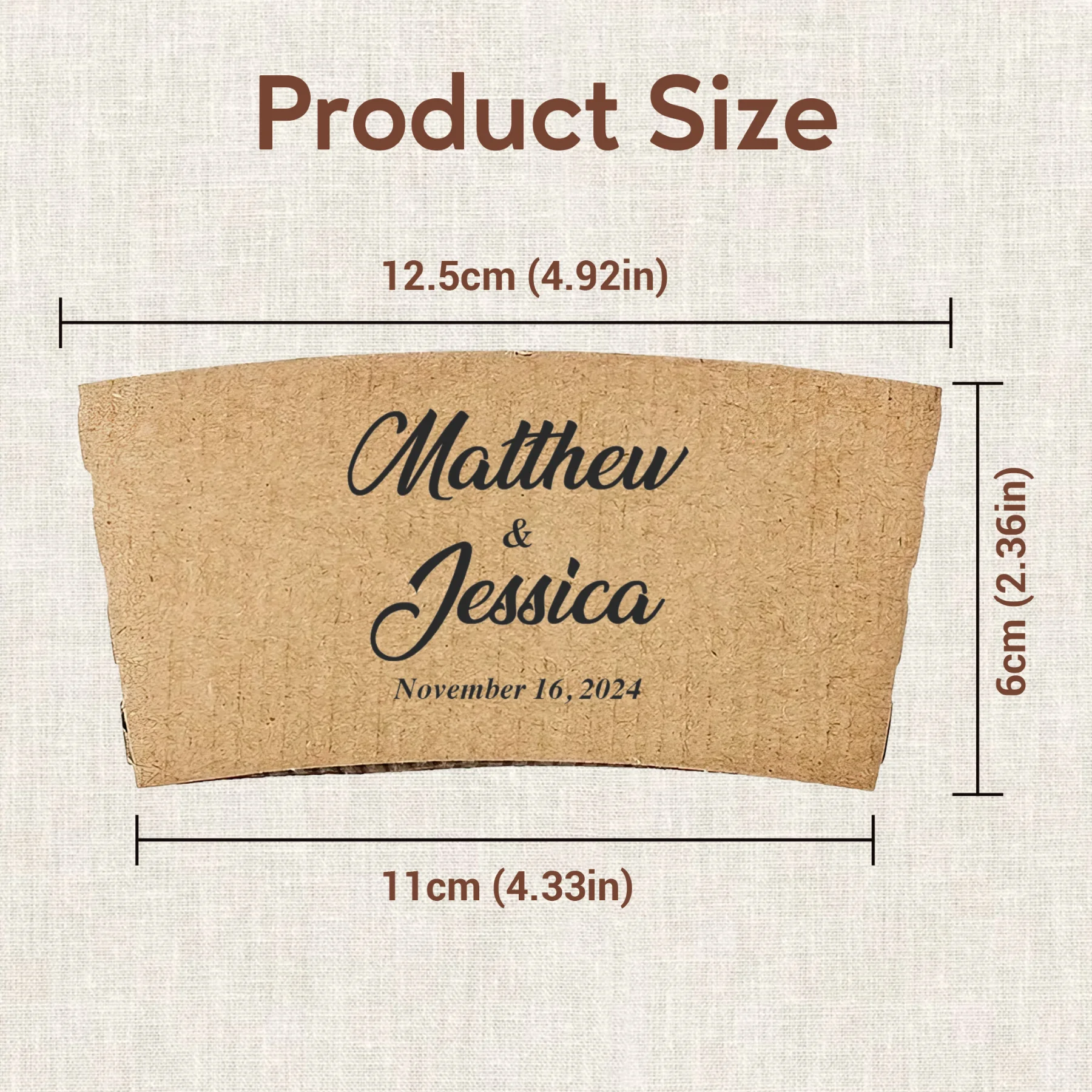 Personalized Coffee Cup Sleeves Disposable Brown Kraft Heat-Insulated Cup Covers Custom for Hot and Iced Drinks Wedding Cafe Party Beverage Accessories DIY Drink Holder Supplies Personalized Coffee Cup Sleeves Disposable Brown Kraft Heat-Insulated Cup Covers Custom for Hot and Iced Drinks Wedding Cafe Party Beverage Accessories DIY Drink Holder Supplies