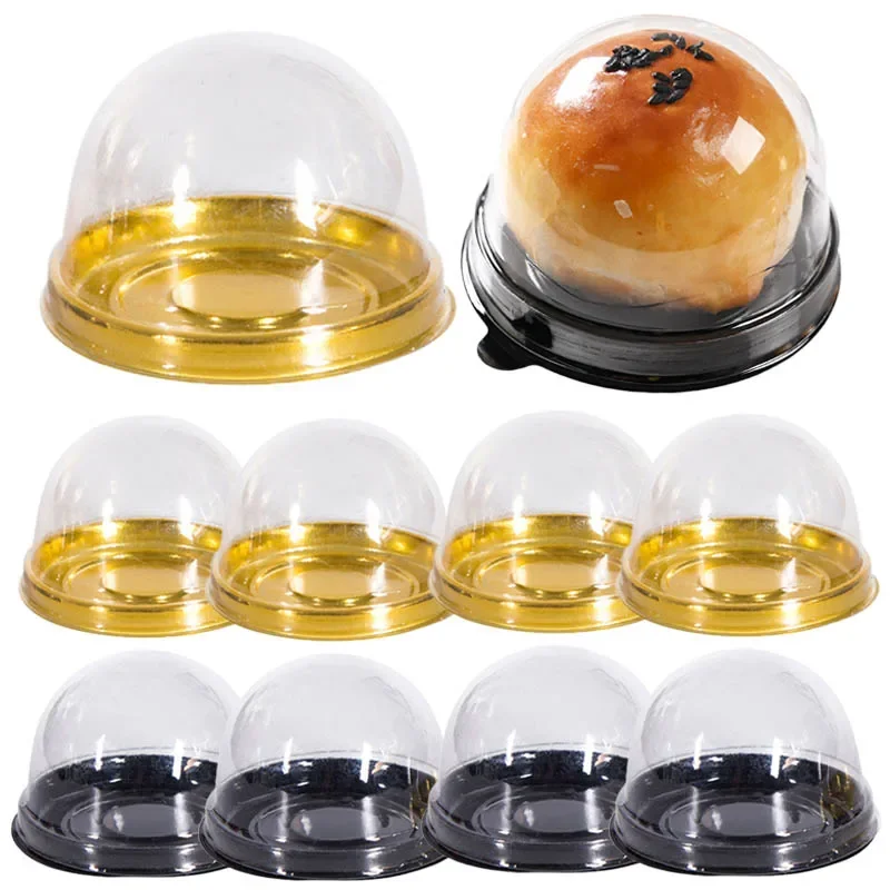 50/100/200/300Pcs Mini Cupcake Boxes Clear Plastic Egg Yolk Pastry Dessert Packaging Containers, Transparent Cupcake Holders for Wedding Birthday Party DIY Baking Decorations and Treats