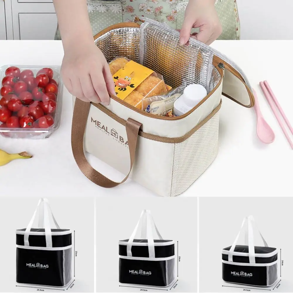 New Aluminum Foil Lunch Box Storage Bag, Oxford Thickened Insulated Thermal Bag with Large Capacity, Portable Food Cooler Tote, Ice Pack Compatible, Ideal for Women, Travel, Office, School - 图片 2
