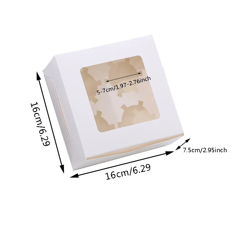 10PCS Cupcake Boxes with 2/4 Holes, Clear Window Cake Holder, Perfect for Wedding, Birthday, Baby Shower, Holiday Parties, and Special Occasion Packaging, Ideal for Cupcakes, Pastries, and Desserts Storage 1