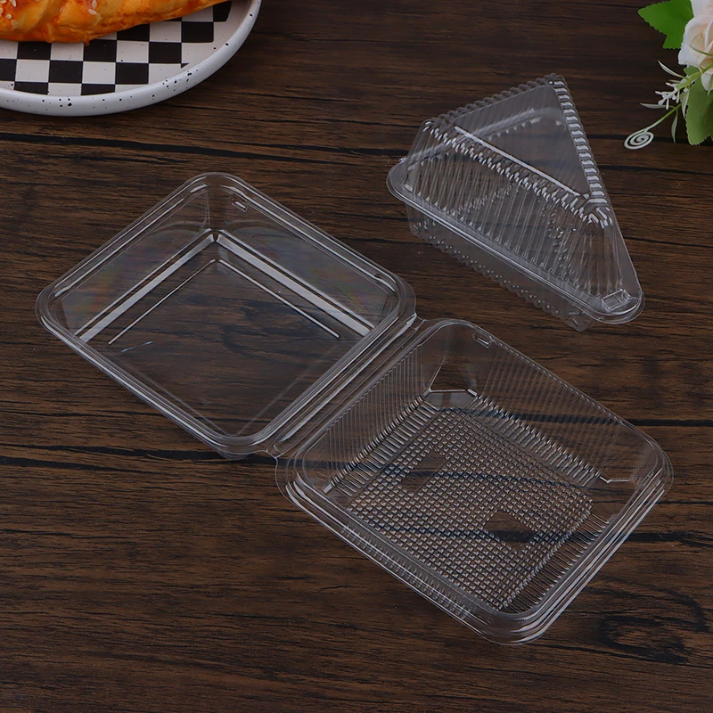 10Pcs Triangle and Square Cheesecake Boxes, Pie Holders and Cake Slice Containers, DIY Cupcake Dessert Packaging Boxes for Bakery, Wedding, Birthday, Baby Shower, Party Favors, Event Catering Supplies - 图片 2