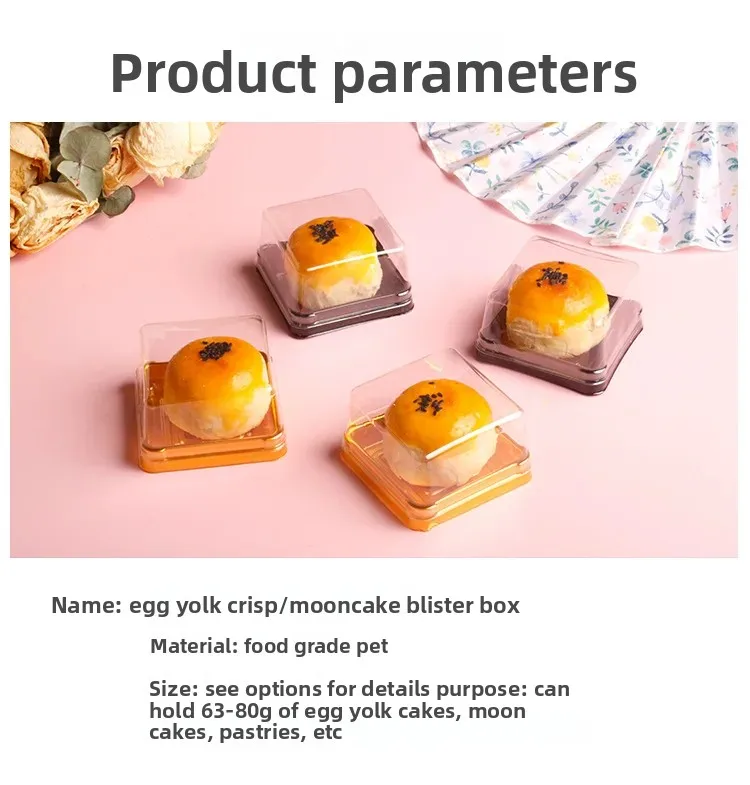 50pcs Clear Cake Boxes Mini Dessert Display Containers Cupcake Pastry Dome Lids Airtight Baking Packaging Boxes for Wedding Party Favor Gift Pastry Storage Catering Supplies