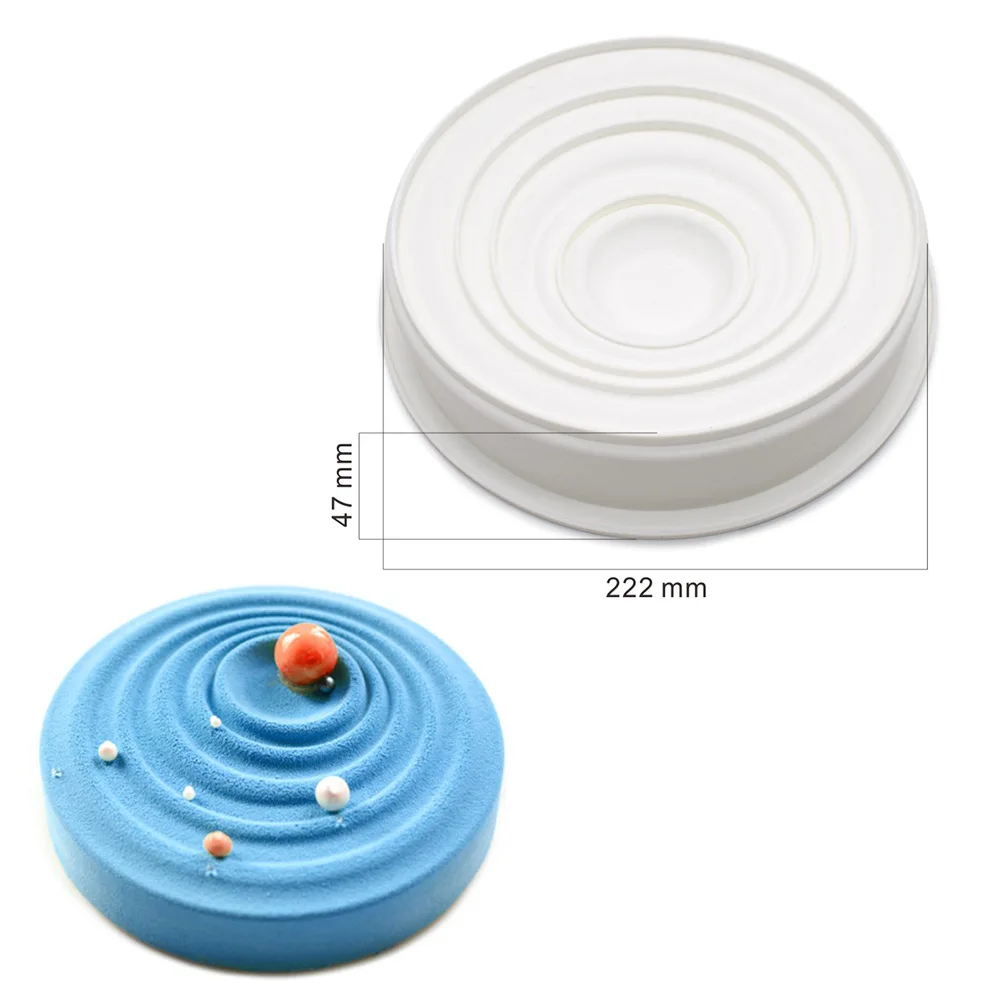 Round Corrugated Big Flower Mousse Cake Mold Taiji Design Silicone Mold for DIY Chocolate, Pudding, French Desserts, and Baking, Flexible Non-Stick Pastry Tool for Creative Home Baking and Party Treats - 图片 8
