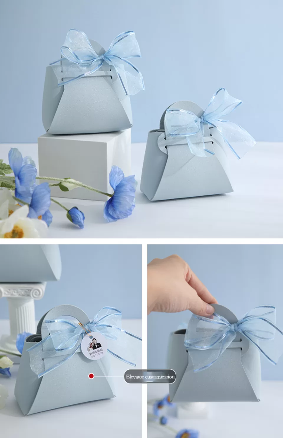 3PCS Leather Favour Bags with Scarf – Wedding Party Decoration, Baby Shower, Ramadan, Eid Gift Packaging for Friends, Elegant Gift Bags for Special Occasions and Celebrations