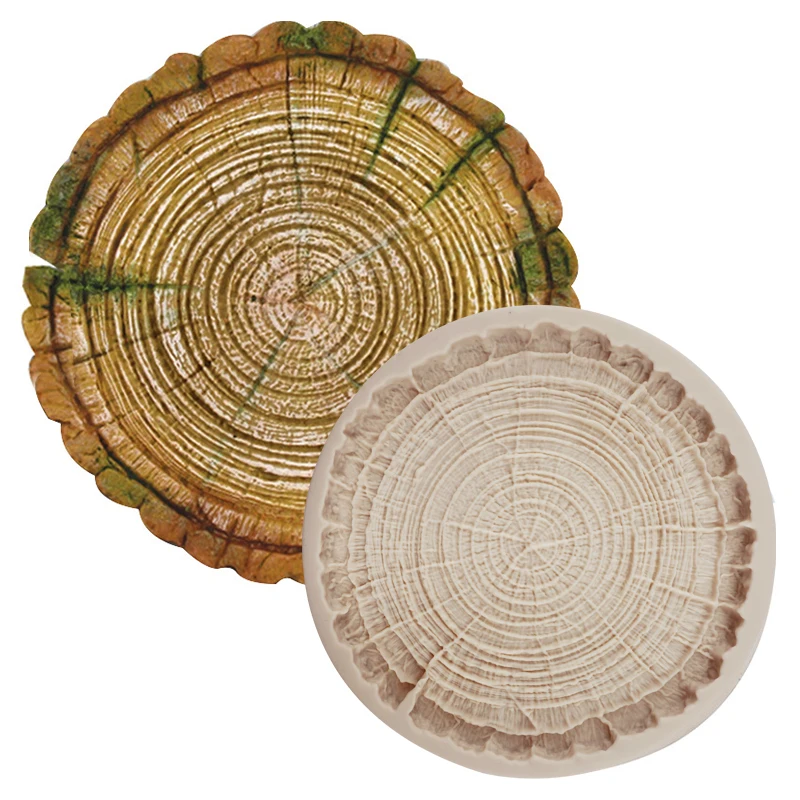 Stump Shape Silicone Fondant Mold – 3D Tree Trunk Chocolate Cake Baking Mold, Non-Stick Fondant Sugarcraft Mold, DIY Pastry Tools for Cupcakes, Cookies, Desserts, and Home Kitchen Decoration - 图片 2