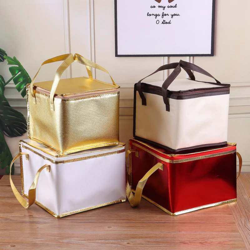 6/8/10 Inch Foldable Large Cooler Bag – Portable Insulated Cake and Food Thermal Box with Ice Pack, Waterproof Lunch Bag for Delivery, Picnic, Office, Reusable Food Carrier for Cakes, Meals, Drinks 9