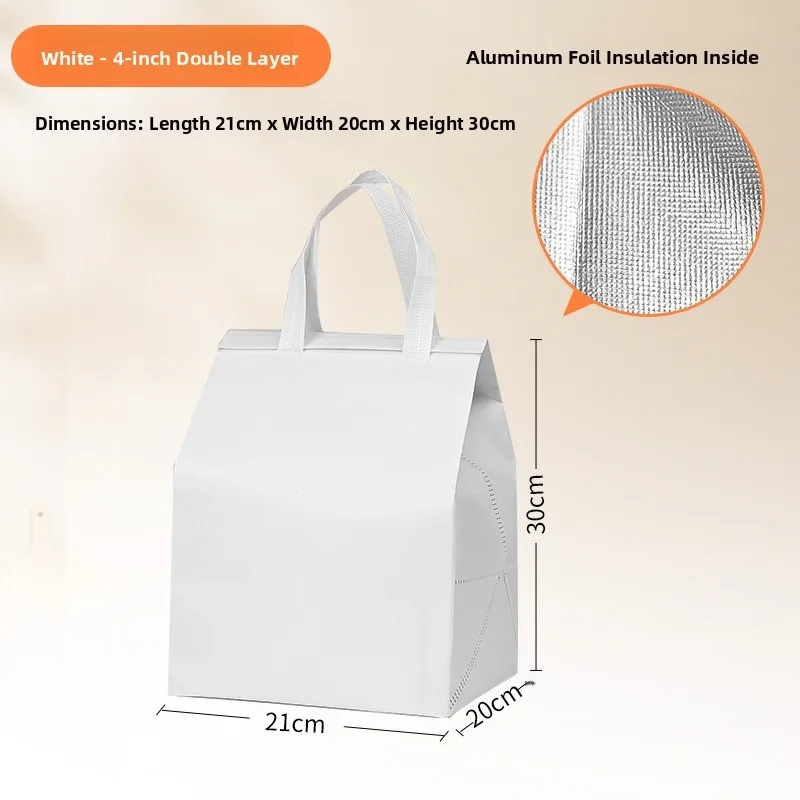 Large Capacity Aluminum Foil Insulated Bag, Disposable Thermal Cake Preservation Pouch, Heat Retention Food Storage Container, Fresh-Keeping Box for Birthday Cakes, Pastries, Catering, Delivery - 图片 13
