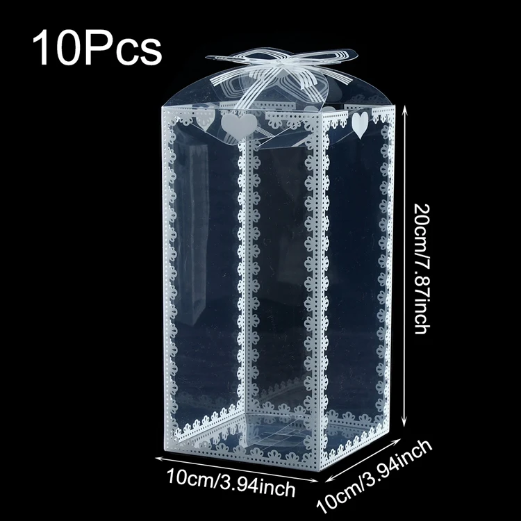 10pcs Transparent PVC Packing Boxes for Birthday, Wedding, Valentine, and Party Favors, Chocolate Cake Packaging Gift Boxes for Desserts, Birthday Party Supplies and Gift Presentation - 图片 11