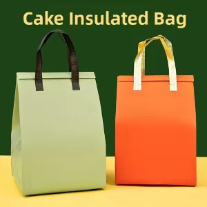 Large Capacity Aluminum Foil Insulated Bag, Disposable Thermal Cake Preservation Pouch, Heat Retention Food Storage Container, Fresh-Keeping Box for Birthday Cakes, Pastries, Catering, Delivery