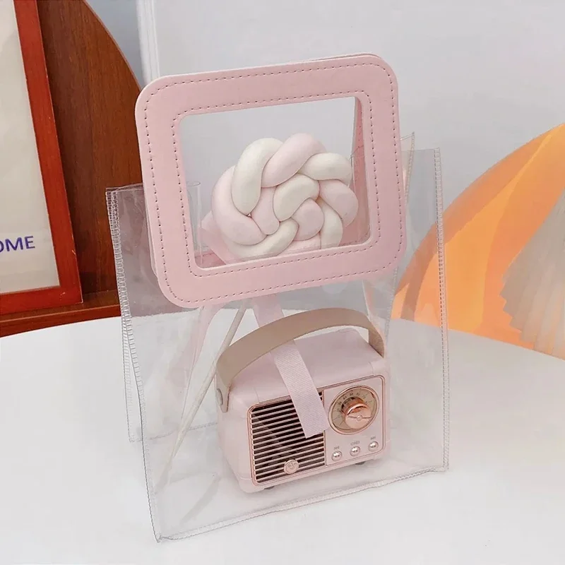 1–10PCS Transparent PVC Gift Bags Waterproof Candy Shopping Handbag with Love or Square Handle for Valentine’s Day Wedding Party Favor Packaging Bolsa Regalo Sac Cadeau ساک هدیه 透明ギフトバッグ 투명포장가방 2