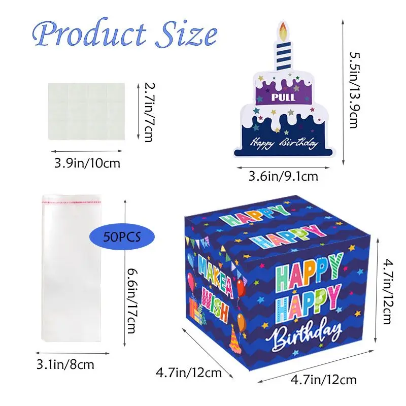 Birthday Cash Surprise Gift Box – Creative Money Holder with Pull-Out “Happy Birthday” Card, Fun Money Gift Idea for Kids, Teens, and Adults, Unique Celebration Present for Parties and Special Events