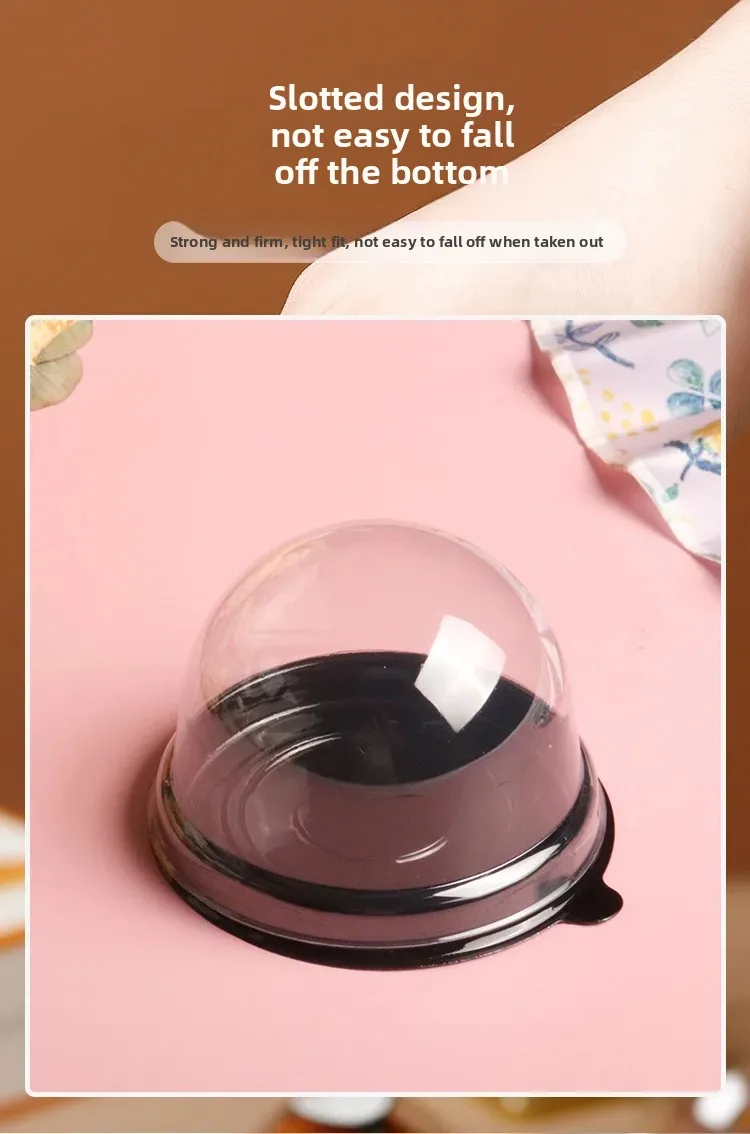 50pcs Clear Cake Boxes Mini Dessert Display Containers Cupcake Pastry Dome Lids Airtight Baking Packaging Boxes for Wedding Party Favor Gift Pastry Storage Catering Supplies