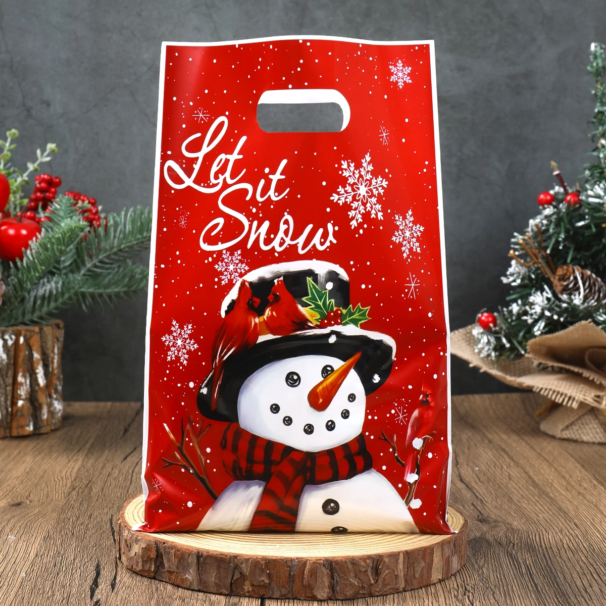 Christmas Snowman Gift Handbag Merry Christmas Decoration for Home 2025 Navidad Natal Snowflake Candy Handy Bag New Year Party Favor Shopping Tote Bolsa Regalo Sac Cadeau ساک هدیه 크리스마스 가방