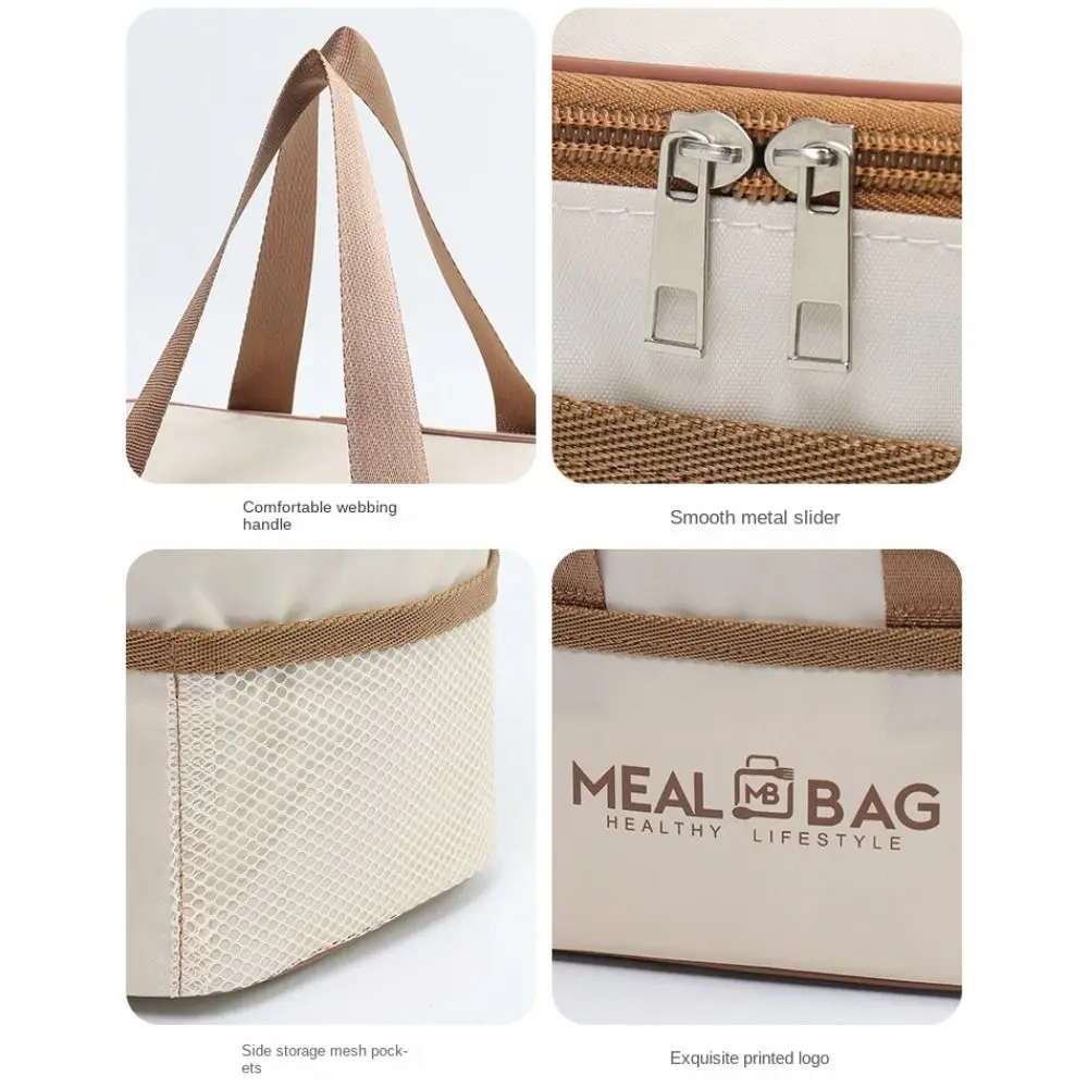 New Aluminum Foil Lunch Box Storage Bag, Oxford Thickened Insulated Thermal Bag with Large Capacity, Portable Food Cooler Tote, Ice Pack Compatible, Ideal for Women, Travel, Office, School