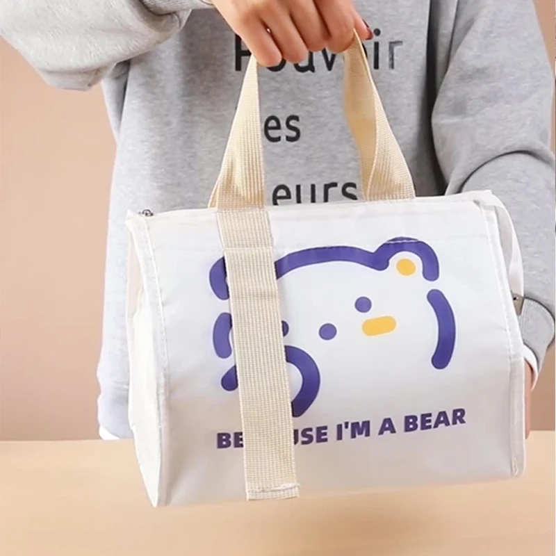 Portable Thermal Lunch Box Bag for Women and Kids – Insulated Food Storage Handbag, Travel and Picnic Cooler Pouch, Reusable Bento Bag for Lunch, Snacks, Drinks, and Meals