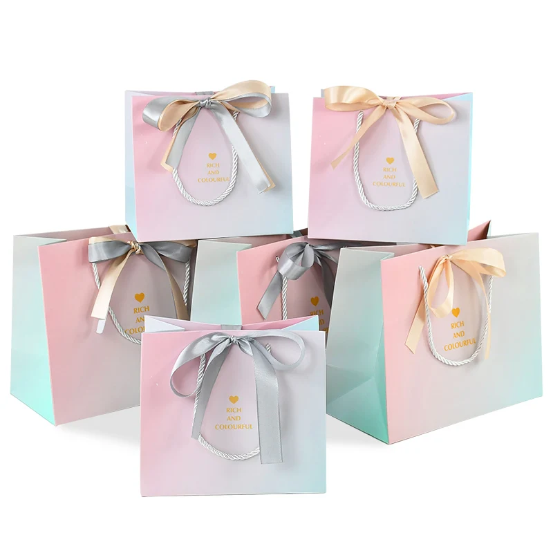 18/25cm Large Gift Bag Snack Cookie Candy Packing Bag Birthday Wedding Party Decoration Gift for Guests Baby Shower Supplies, Reusable Premium Paper Bags with Handles for Bakery, Souvenir, Retail, Geschenkverpackung, Bolsa de Regalo - 图片 5