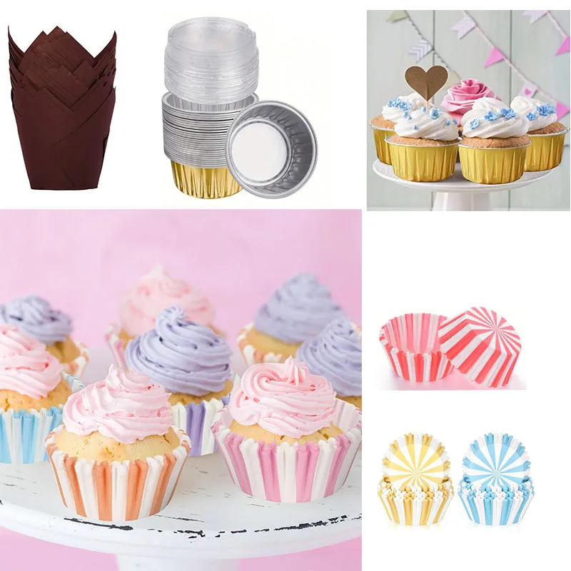 Cupcake Liners Baking Cups, Non-Stick Decorative Paper Muffin Cups, Wrappers for Cupcakes, Cakes, Desserts, Candy, Sweets, Party Treats, Home Baking, DIY Dessert Presentation and Gift Packaging