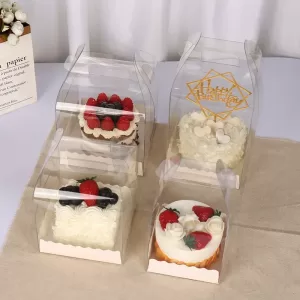 10PCS 3/4/5 Inch Transparent PVC Birthday Cake Packaging Boxes, Gift Boxes for Cake, Pastry, Cupcake Storage, Organizer Case for Home Use, Desserts, Professional Cake Packaging, and Cake Case for Special Occasions