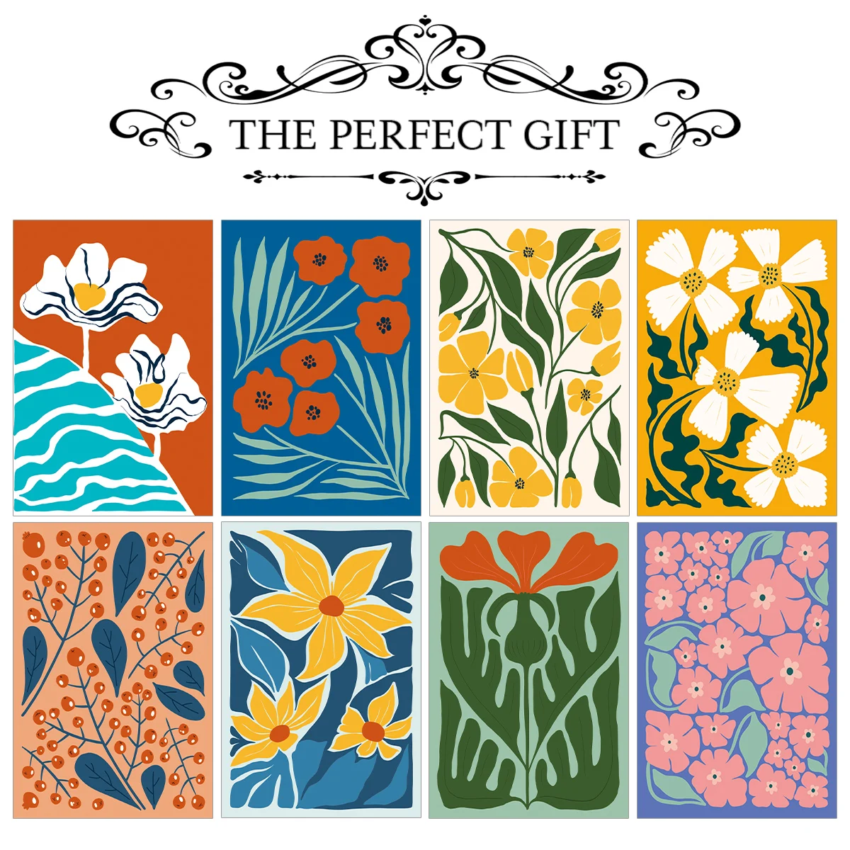 12PCS Minimalist Line Art Floral Wall Cards – Aesthetic Decorative Prints for Home, Bedroom, Office, Cafe, Gallery Wall, DIY Art Gift Set, Party Invitations, Thank You Notes, and Creative Room Decor