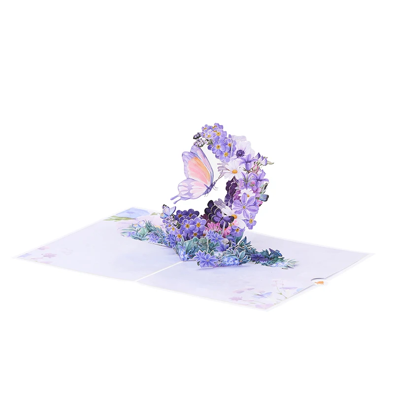 Exquisite Crescent-Shaped 3D Pop-Up Greeting Card – Elegant Black & Red Rose with Cat Design, Creative Birthday Gifts, Unique Handmade Card for Friends, Family, Lovers & Special Celebrations