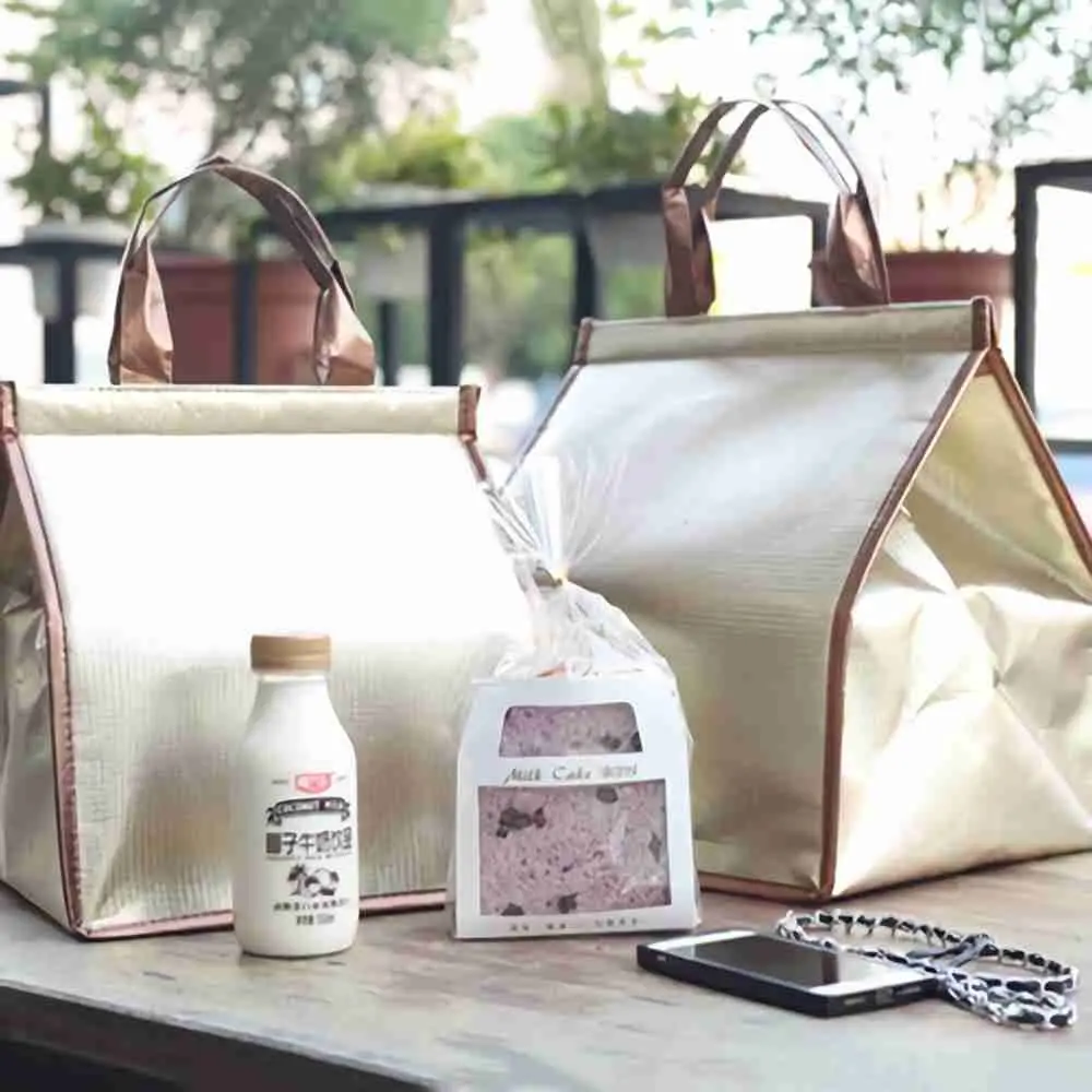 Foldable Large Cooler Bag, Portable Insulated Food and Cake Carrier, Aluminum Foil Thermal Box, Waterproof Lunch Bag with Ice Pack, Reusable Delivery Tote for Meals, Picnic, and Travel - 图片 4