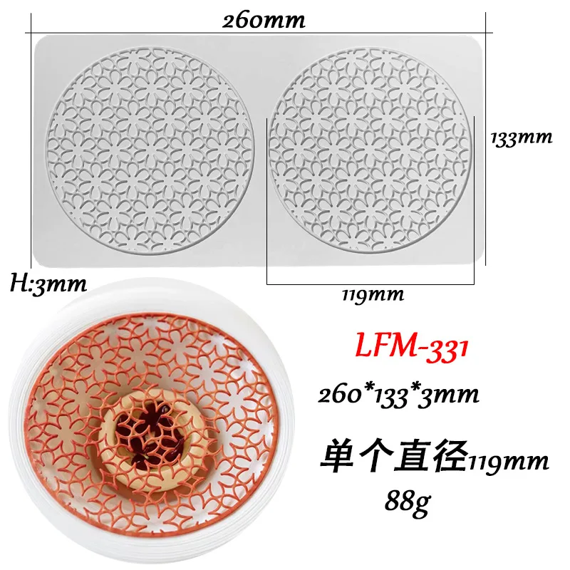 Leaf Flower Wreath Lace Silicone Mold Fondant Cake Sugarcraft Mould Chocolate Candy Dessert Tray Decoration Tools Pastry Baking Supplies Cupcake Topper Resin Soap Wax Melt DIY Craft Accessories - 图片 20