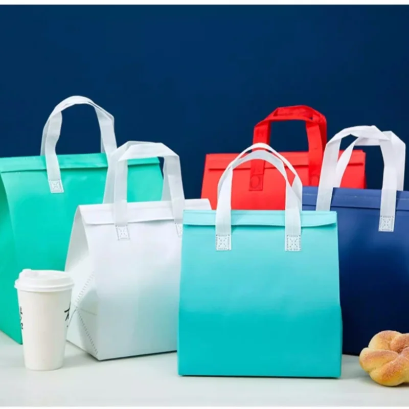 Wholesale 500pcs Custom Logo Reusable Non-Woven Thermal Cooler Bags – Insulated Picnic Tote, Eco-Friendly Food Carrier for Promotion, Takeaway, Office, School, and Outdoor Activities 6