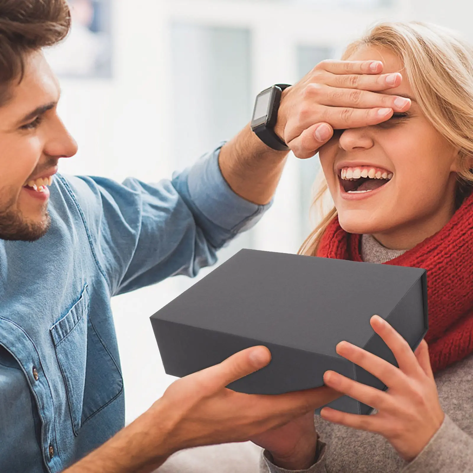 Magnetic Gift Box with Lid, Foldable Storage Container, Luxury Collapsible Cardboard Packaging Box for Jewelry, Clothes, Bridesmaid Proposal, Birthday, Wedding, Anniversary, Holiday Present Wrapping - 图片 4