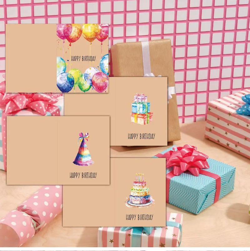 DIY Cartoon Birthday Greeting Card Set with Envelopes and Stickers – Fun and Creative Card Kit for Kids, Family, and Friends, Perfect Gift for Birthdays, Parties, and Personalized Messages