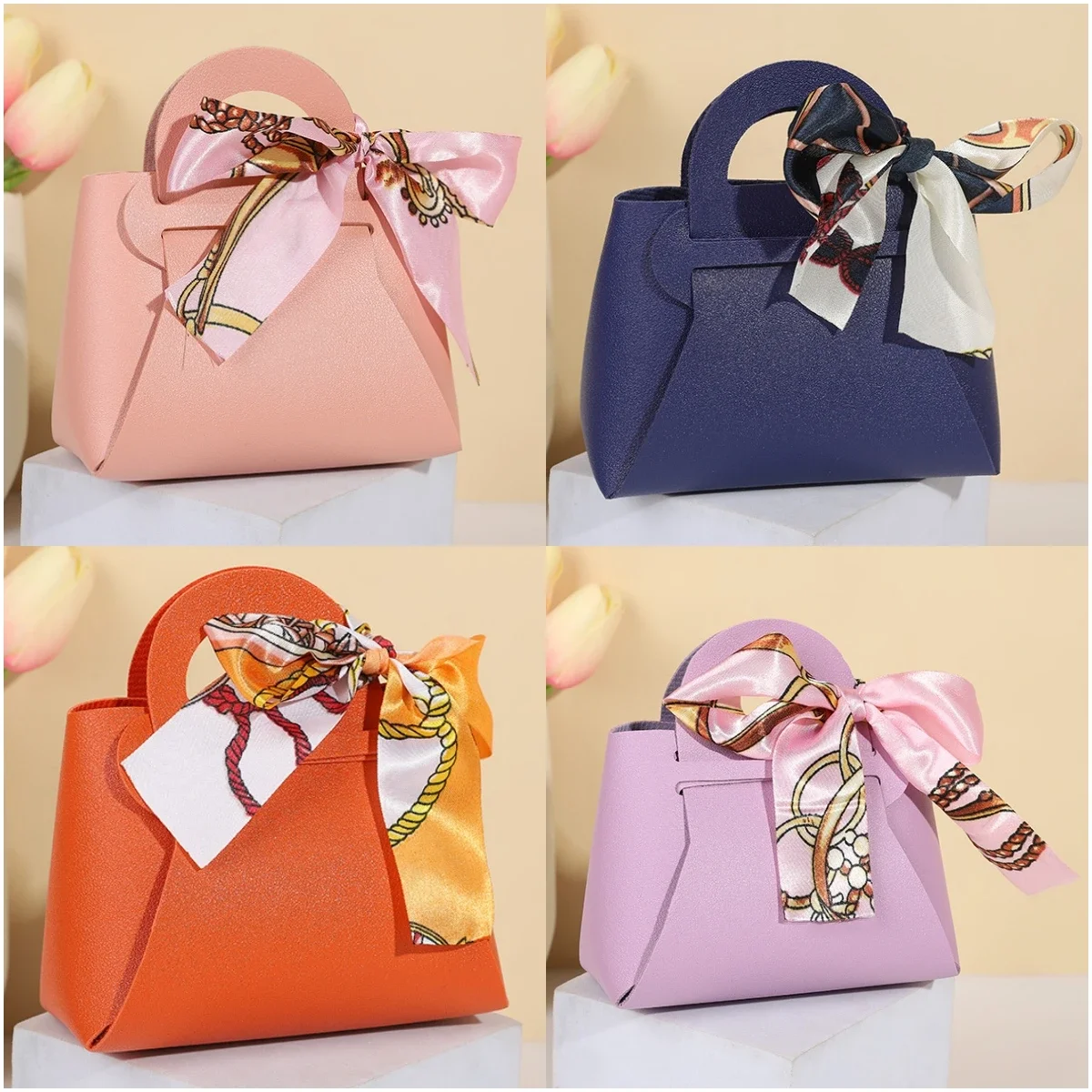 40pcs Leather Candy Gift Bags with Ribbon – Pink & Blue Wedding Favors, Baby Shower Guest Packaging Pouches, Luxury Party Gift Boxes for Candy, Chocolate, Cookies, Jewelry, and Special Event Distributions - 图片 15