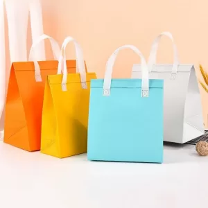 10pcs Non-Woven Insulated Tote Bags – Portable Reusable Fabric Pouches for Food, Cake, Drinks, and Snacks, Thermal Carrier Keeps Hot or Cold, Perfect for Delivery, Picnic, Grocery, Work, School