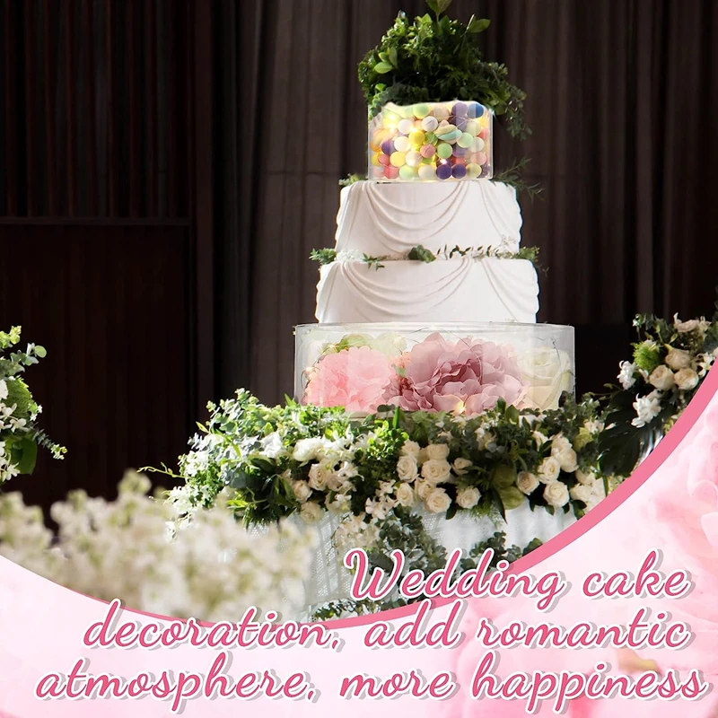 2Pcs Acrylic Cake Stand Fillable Risers, Clear Tiered Cake Display Boxes, Stackable Dessert Stand for Wedding, Birthday, Party, Bakery, Cupcakes, Pastries, Mousse, Holiday Celebration, Elegant Dessert Table Presentation - 图片 3