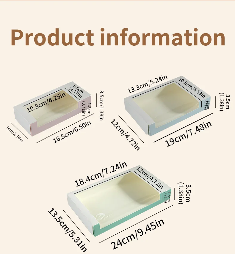 10Pcs Pure Color Foldable Cake Boxes with Clear Window, Bakery Pastry Boxes for Cupcakes, Chocolates, Muffins, Cookies, Wedding Birthday Baby Shower Party Favor Gift Packaging Paper Dessert Containers 1